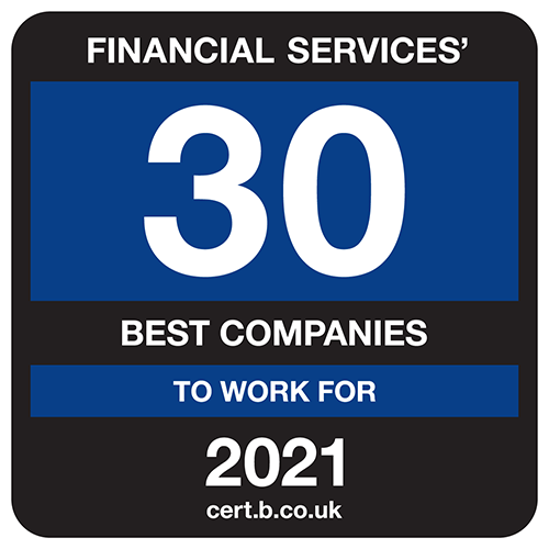 Named by 'Best Companies' as one of the UK's Top 30 Best Companies in Financial Services 2021