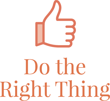A thumbs-up icon: Do the Right Thing