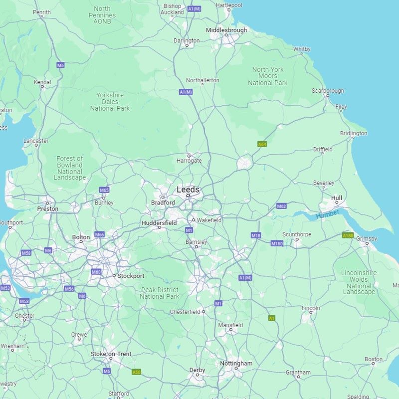 Map of northern England
