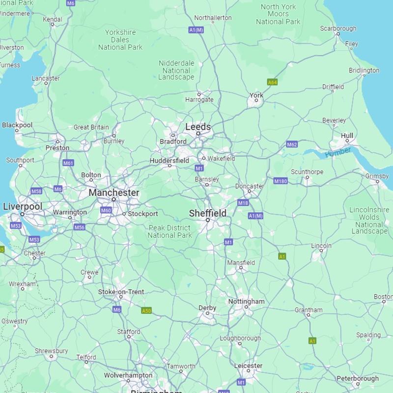 map of parts of northern England