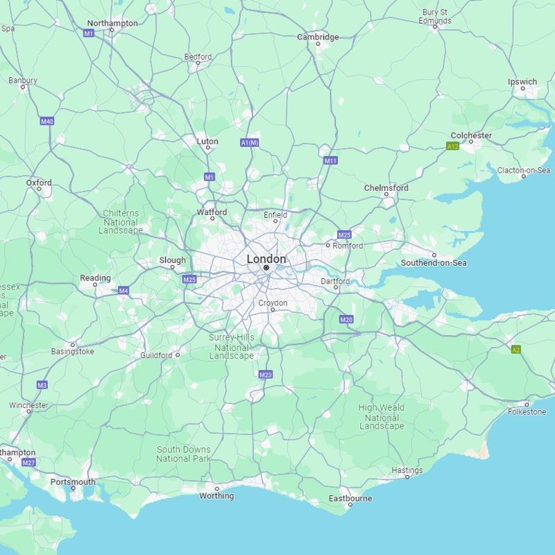 A map of south-east England