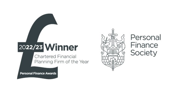 PFS award logo Chartered Financial Planning Firm of the year 2022/21