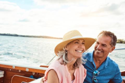 couple on yacht