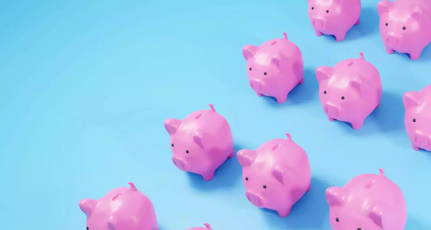 piggy banks in a line