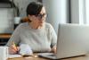 senior woman using laptop