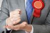 Politician showing hands on a speech
