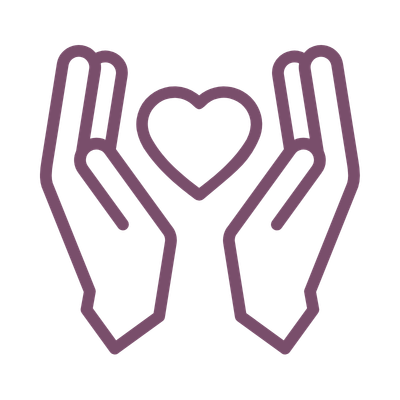 An icon representing care