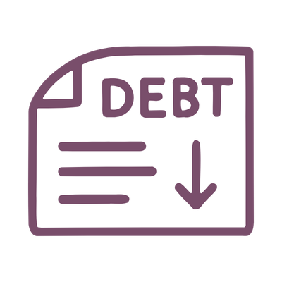 An icon representing debt