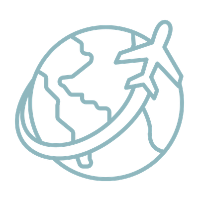 An icon representing travel